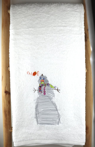 Toalha de Banho Grande com Desenho Infantil Bordado