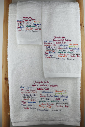 Conjunto de 3 toalhas Assinaturas da Turma
